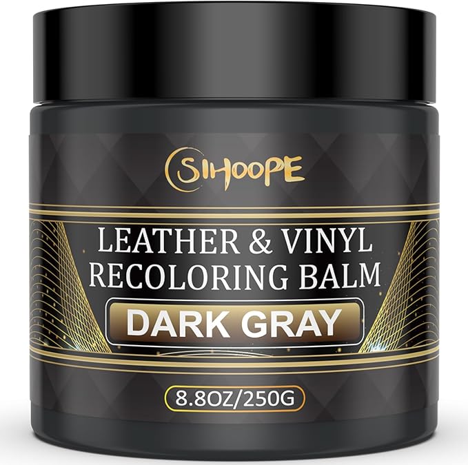 2025 New Advanced Leather Recoloring Balm,Dark Gray Leather Repair Kit for Furniture,Leather Dye Filler,Leather Color Restorer for Couches,Leather Scratch Remover for Car Interior