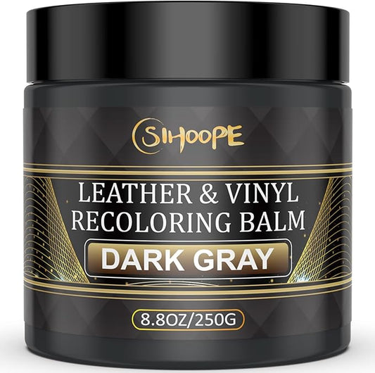 2025 New Advanced Leather Recoloring Balm,Dark Gray Leather Repair Kit for Furniture,Leather Dye Filler,Leather Color Restorer for Couches,Leather Scratch Remover for Car Interior