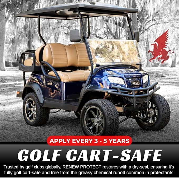 RENEW PROTECT - BLAK & SATN, Acrylic Ceramic-Hybrid Protectant, Enduring Tire & Trim Restorer, Low- High-Shine, Floor Mats- Golf Cart- and Motorcycle-Safe, Wash-Proof, 5 min Dry-Seal 6.8oz, BLAK+SATN