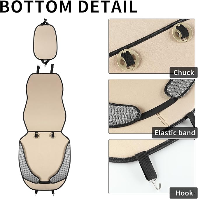 Auto Newer Car Seat Cover,Breathable Front Car Seat Cushion,Comfortable Car Seat Protector,Anti-Slip and Full Wrap Driver Car Seat Protector with Storage Pocket,Universal All Seasons(Gray,1PCS)