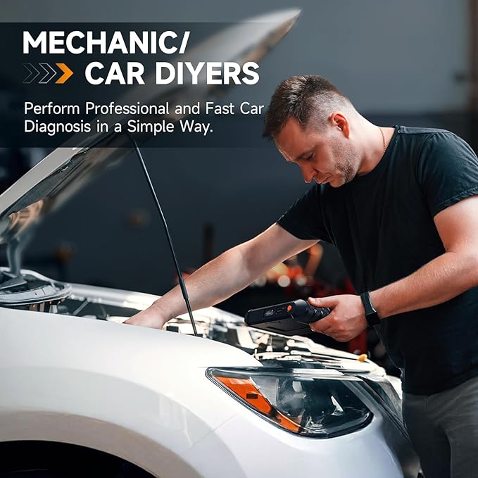 FOXWELL NT716 Bidirectional OBD2 Scanner – ABS, Airbag, Transmission, Engine Scanner with 9 Service Resets Including ABS Bleeding Oil Light, EPB, BMS, DPF, Throttle Relearn, Orange