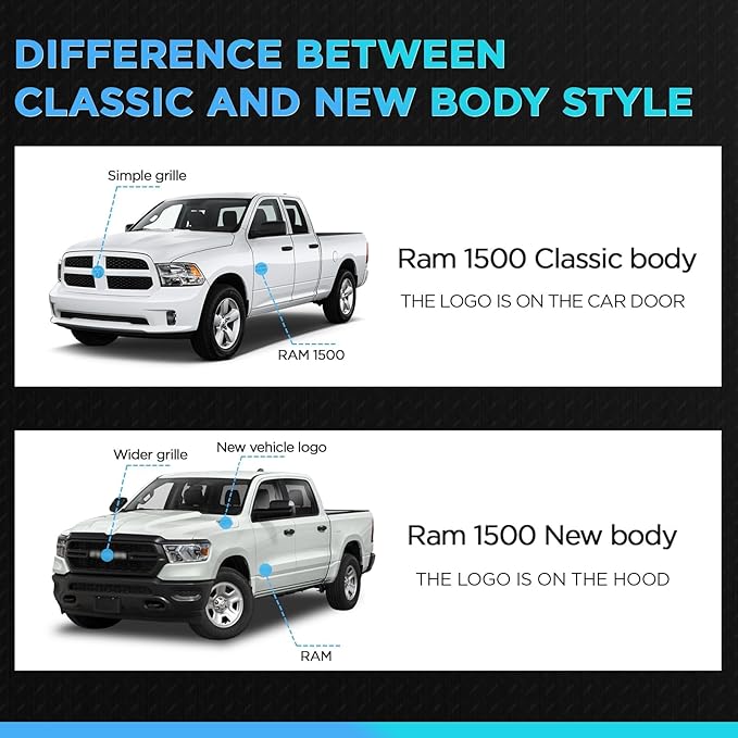 PZ Running Boards Side Steps Compatible with 09-18 Dodge Ram 1500 Crew Cab(Incl 19-24 Classic),10-24 RAM 2500 3500,Bolt-on Nerf Bar Step Bars,Heavy-Duty Steel Two Stairs Anti-Slip Design