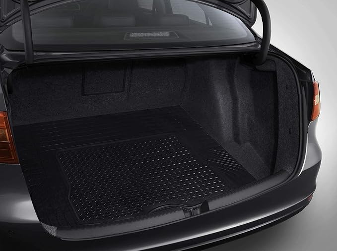 PIC AUTO Heavy Duty Rubber Trunk Cargo Liner Floor Mats, Trimmable to Fit for Car, SUV, Van, Trucks (Large, Black)