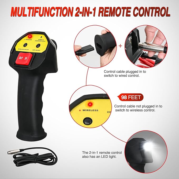 Nilight 12000lbs Electric Winch 12V Waterproof IP68 for Trailer Jeep ATV UTV Truck SUV Towing Portable Winches with Synthetic Rope 3-IN-1 Smart Remote