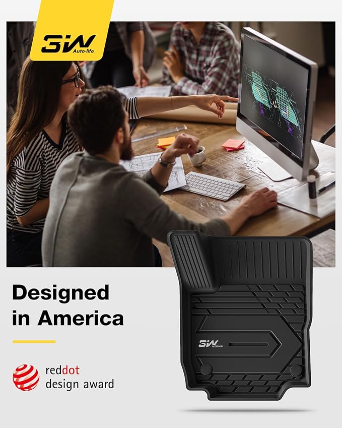 3W 2018-2023 2024 Chevy Equinox Floor Mats/GMC Terrain Floor Mats, TPE All Weather Custom Fit for Chevrolet Equinox/GMC Terrain Denali Accessories 1st and 2nd Row Full Set Car mats