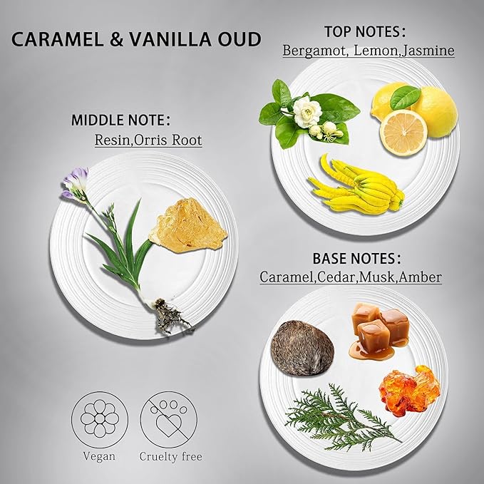 2-Pack Caramel & Vanilla Oud Car Air Freshener Hanging Long Lasting Car Scent Essential Oil Diffuser Car Perfume Inspired Fragrances for Men for Women by VUTOLLOSA