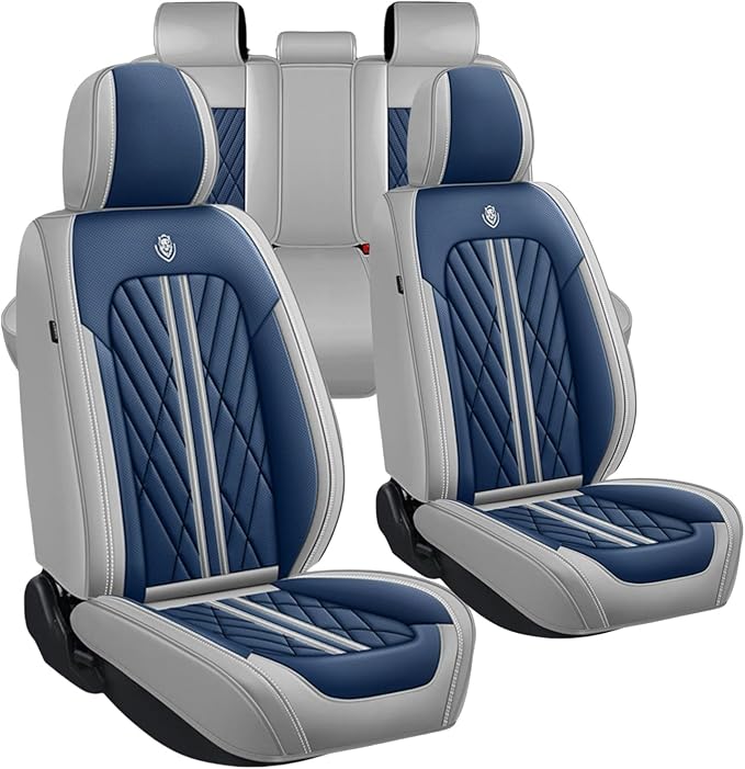 Universal Fit Waterproof Breathable Nappa Leather Automotive Vehicle Car Seat Covers Set Cushion Protector for Sedan SUV