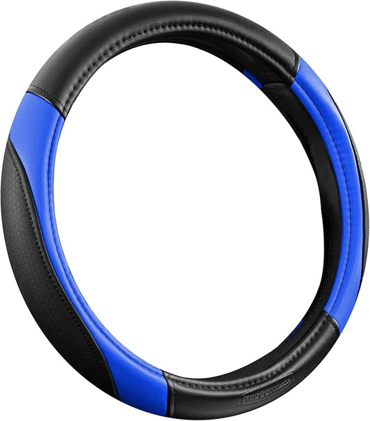 Rubbermaid Steering Wheel Cover – Universal Fit 14.5"–15" Steering Wheel Cover, Anti-Slip Grip, Breathable Leather, All-Season Protection, Interior Upgrade for Cars, Trucks, SUVs - Blue