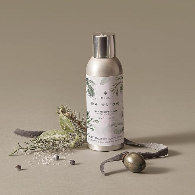 Thymes Home Fragrance Mist – Room Air Fresheners for Home Long Lasting – Air Freshener Spray – Pine Room Spray with with Crisp Notes of Sage, Eucalyptus, & Cypress Needles (Highland Frost, 3 oz)