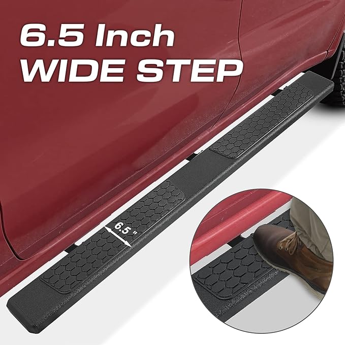 COMNOVA Side Steps Running Boards Compatible with 2019-2026 Dodge Ram 1500 (excl. Classic/2500/3500) Crew Cab New Body Style. 6.5 Inch Ram Rock Sliders Nerf Bars with Honeycomb Step Pad.