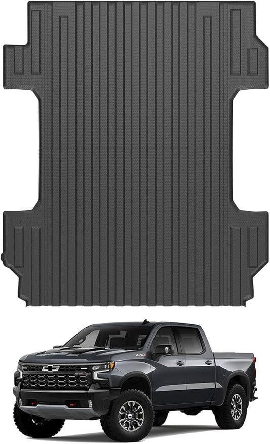 Ecarzo Truck Bed Mat Custom Fit for 2025-2019 Chevrolet Silverado/GMC Sierra 2500 3500 HD Accessories 6.8FT Bed Liner Pick Up Cargo Mat, All Weather Protection TPE Heavy Duty Trunk Bed Mat