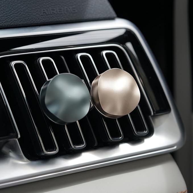 THEDOTS Series Metal Wave Car Air Freshener Vent Clip, Amber Moss, Water Ripple Design, Long-lasting Fragrance, Gift for Drivers