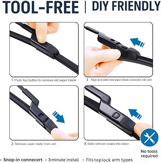 Wiper Blades for 2024-2025 Chevy Trax — 26 Inch + 16 Inch Front Windshield Wiper Set, Original Factory Fit, All-Season Premium Replacement