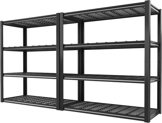REIBII 40" W Storage Shelves 2200LBS Garage Shelving Heavy Duty Metal Shelving Adjustable Metal Shelves Industrial Shelf for Warehouse Basement Pantry Kitchen, 2 Pack