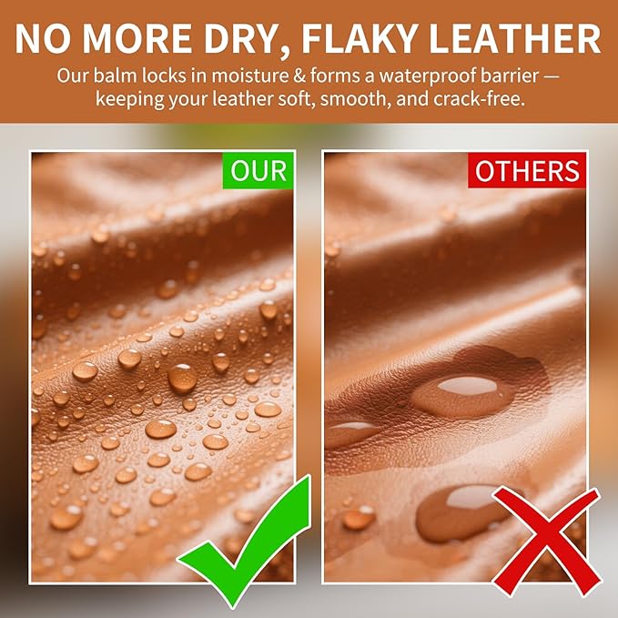 Leather Recoloring Balm with 100ml Mink Oil, Light Brown Leather Repair Kit and Scratch Remover for Furniture, Car Seats, Sofas, Dye & Restorer for Couches, Vinyl, PU, Faux
