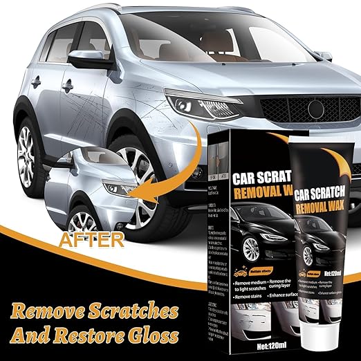 Scratch Remover for Vehicles, New Car Scratch Remover for Deep Scratches, Car Scratch Repair Paste, Cars Paint Scratch Repair Polishing Wax with Wipe & Sponge for Cars Vehicles Deep Scratches (2 PCS)