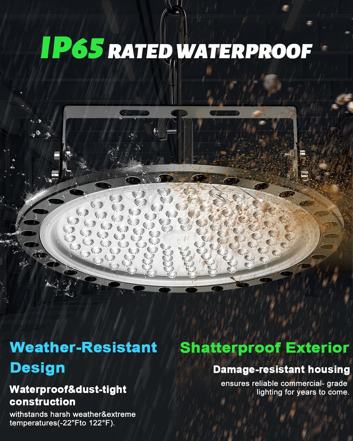 Viugreum High Bay LED Shop Lights, 500W UFO LED High Bay Light 50,000LM 120V LED High Bay Lights 5000K Daylight, Alternative to 2000W MH/HPS for Garage Workshop Barn Factory Warehouse - 20 Pack