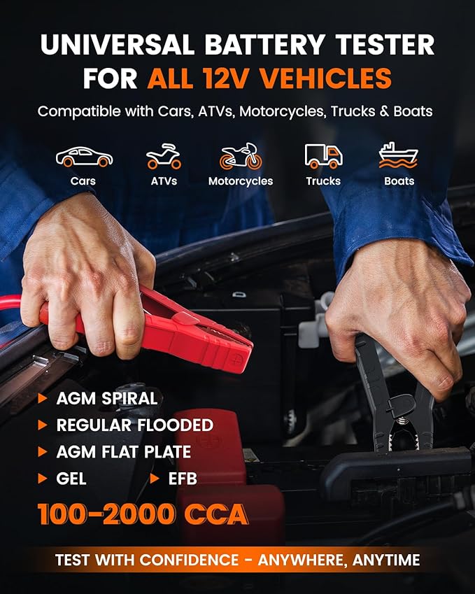 ANCEL AD310 Pro 2-in-1 OBD2 Scanner & Car Battery Tester, Bluetooth Diagnostic Tool with User-Friendly APP for iPhone Android, Check Engine Light Code Reader, Battery Health Monitor for All Cars