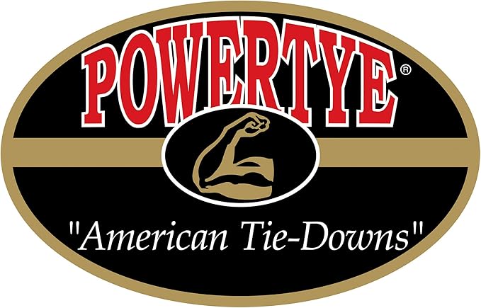 PowerTye 1.5 inch x 6.5ft Heavy Duty Ratchet Tie Down Straps with Carabiner Hooks & Sewn-in Soft-Tye, for Motorcycle, ATV, Trailer & Cargo - 1,000 lb WLL - Made in USA - Silver/Black Pair