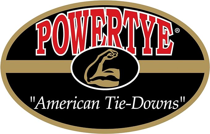 PowerTye 1.5 inch x 10ft Extra Long Ratchet Tie Down Straps, Heavy Duty with Carabiner Hooks, Soft-Tye & Bag, for Motorcycle, ATV & Cargo - 1,000 lb WLL - Made in USA - Black/Black Pair