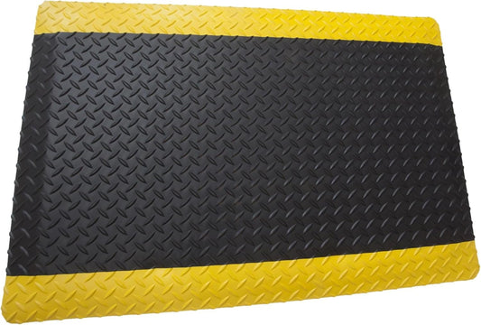 Rhino Mats, American Classic Diamond Anti-Fatigue Mats, Industrial Ergonomic Comfort Standing Mat for Work, Home, Garage, Office, Kitchen or Anywhere (Black/Yellow 9/16" Thick, 2 FT. x 15 FT.)