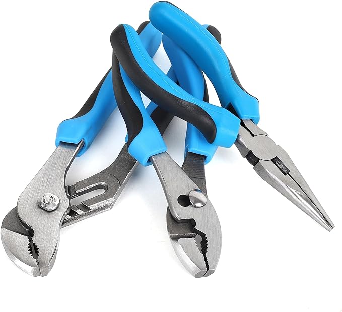 FASTPRO 220-Piece Home Tool Set, Household Repairing Tool Kit with 12-Inch Wide Mouth Open Storage Tool Bag, Blue