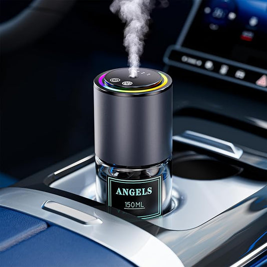Car Air Freshener, Smart Car Air Freshener, RGB Music Syncing Light, Diffuser 150ml Capacity for 6 Months, Auto On/Off, Three Adjustable Modes (Angels)