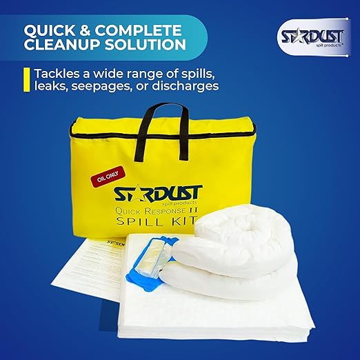 Stardust Spill Products Oil-Only Spill Kit – OSHA Compliant Solution for Vehicles, Industrial, & Restaurant Use, Emergency Response Oil Cleanup, 2-Pack