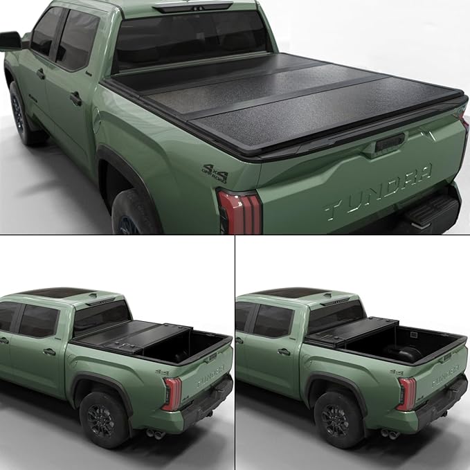 Hard Folding Truck Bed Tonneau Cover HTF034 Fits 2022-2026 Toyota Tundra 5‘6" Bed w/OE Rail System (66.7")