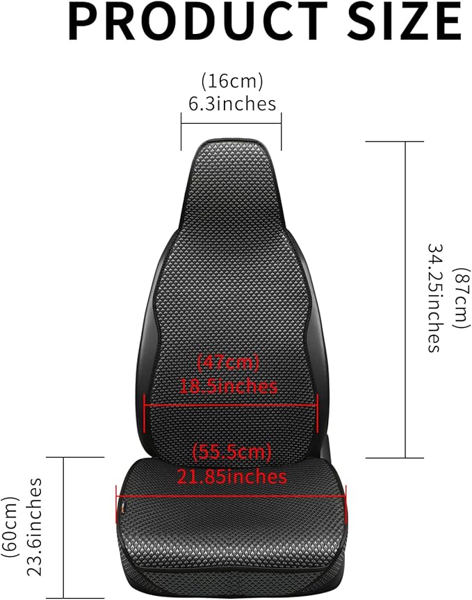 Auto Newer Car Seat Cover,Breathable Front Car Seat Cushion,Comfortable Car Seat Protector,Anti-Slip Full Wrap Driver Car Seat Protector with Storage Pocket,Universal All Seasons(Black,2PCS)