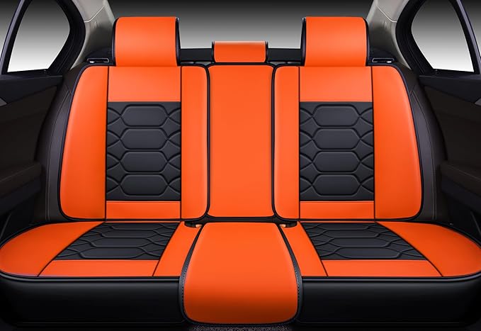 OASIS AUTO Car Seat Covers Full Set, Waterproof Faux Leather Seat Covers for Cars Universal Fit for SUV, Truck, Sedan, Black Premium Car Seat Protector with Front & Back Cushions