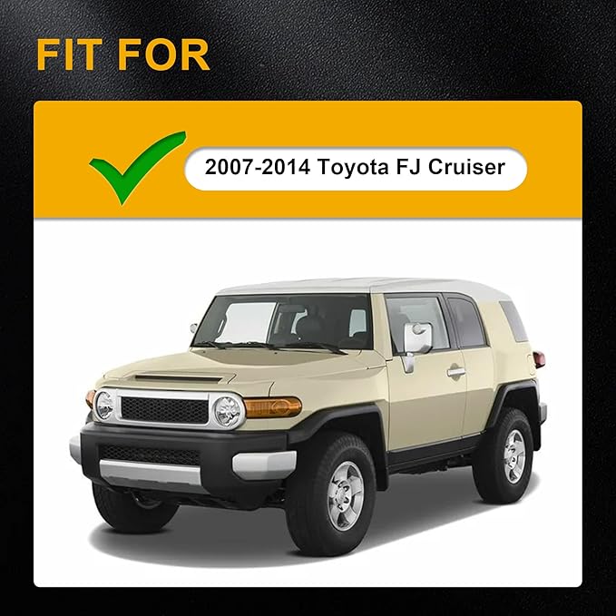 Running Boards Side Steps Compatible with Toyota FJ Cruiser 2007-2014 6.1 Inches Wide, 2 Stairs Design Side Rails Step Nerf Bars Fit for FJ Cruiser, Heavy Duty Slip Proof, Textured Black