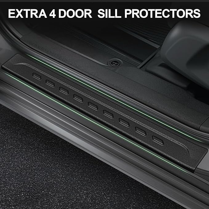 Floor Mats for 2023-2025 2026 Honda HR-V (Hybrid & Gasoline), TPE All Weather Protection Interior Car Floor Liners Door Sill Guards for Honda HRV Accessories