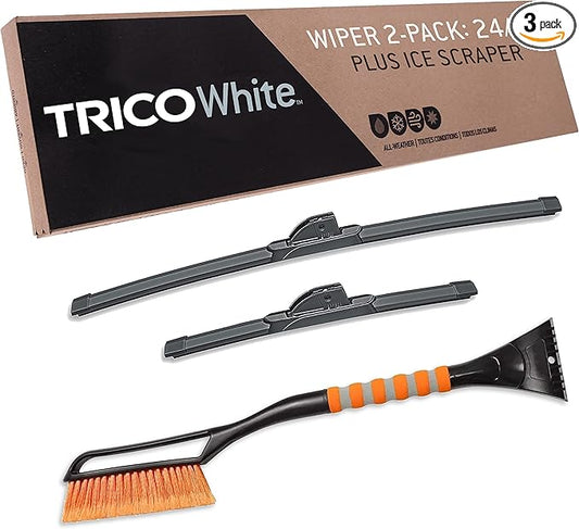TRICO White™ (35-2413IS) 24 & 13 Inch Pack of 2 Automotive Replacement Windshield Wiper Blades Extreme Weather Beam Blade for Select Vehicle Models