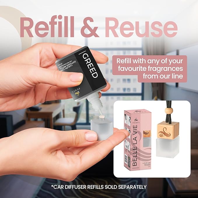 Car Air Freshener for Women - Belle La Vie | Irresistible Scent | Odour Eliminator with Essential Oils | Car Air Fresheners Vent Clip | Long Lasting Automotive Diffuser by Perfa