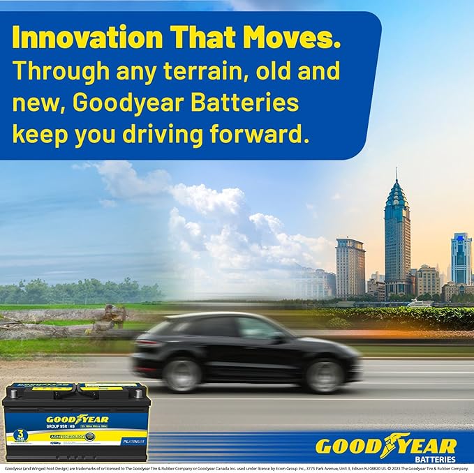 Goodyear 95R-H9-AGM BCI Group Size 95R 12V 100 AH, 190RC, 950 CCA Platinum series Rechargeable AGM Maintenance Free Automotive Battery