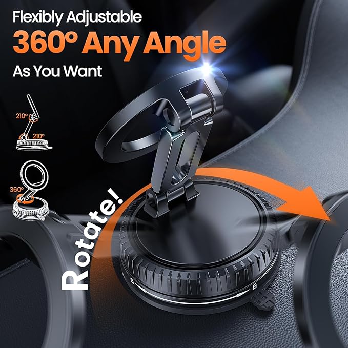 Car Phone Holder for Magsafe,360°Adjustable Car Phone Mount,Magnetic Phone Holders for Your Your Car/Gym/Mirror,for iPhone 17 16 15 14 13 12,Black