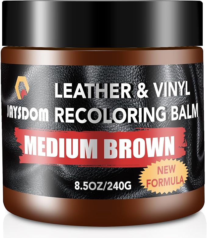 Leather Recoloring Balm, Leather Repair Kit, Leather Dye, Leather Color Restorer, Leather Scratch Remover, Leather Couch Paint, Repair, Leather Scratch Repair, Leather Restorer(Medium Brown)