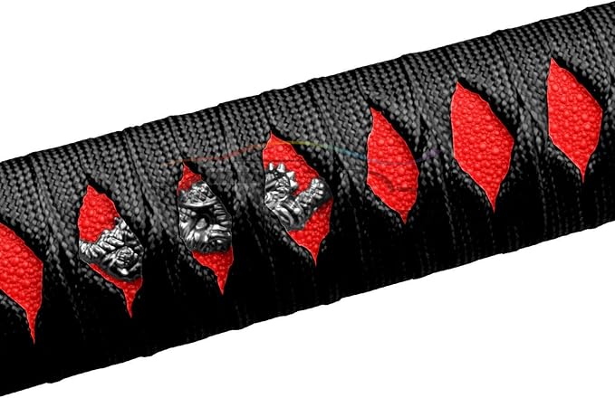 EZAUTOWRAP 26cm Black Red Shift Knob Samurai Sword Alloy Katana with Adapter Universal