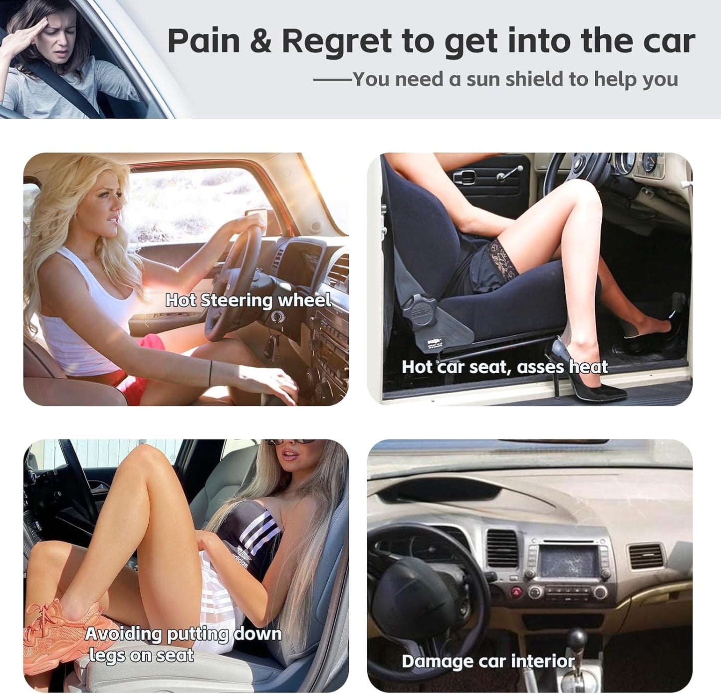 for Honda CR-V CRV 2012-2016 Sun Shade Sunshade Windshield Cover, 4-Layer Front Window Shade Custom Fit CR-V SUV, LX, EX, EX-L, EX-L Navi,Touring Sun Visor 240T Fabric Shade Sun Protection