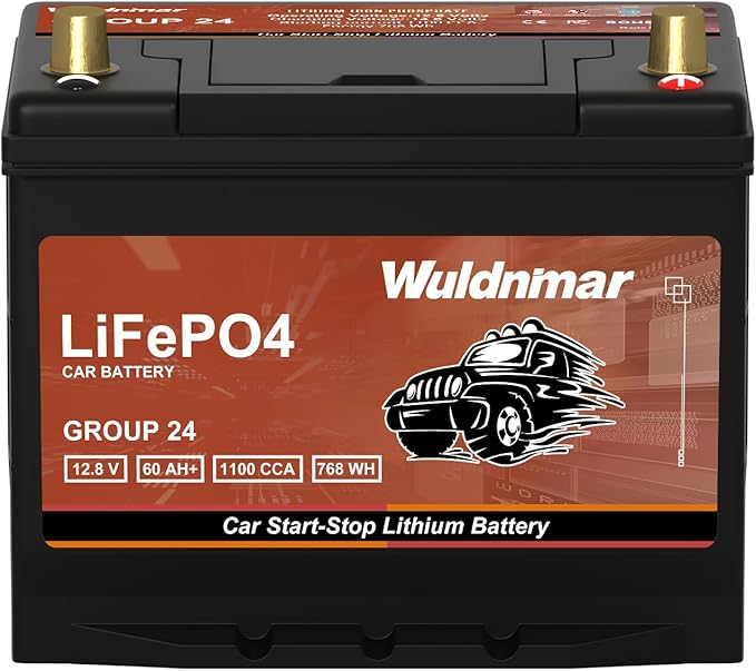 G24 Lithium 12V 50AH Car Battery – 1100 CCA, Lightweight, Durable, Ideal for Start Stop Systems