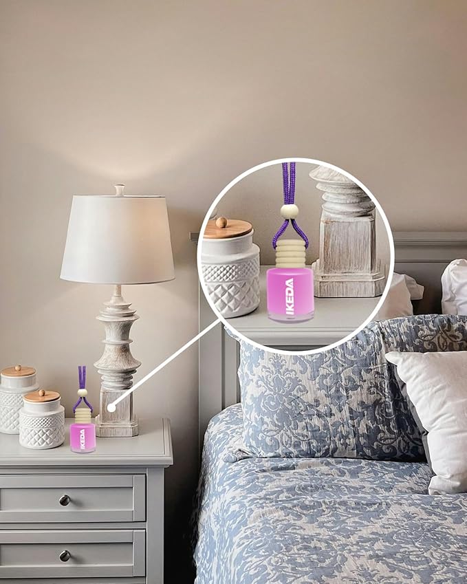 Car Air Freshener Hanging,Cylindrical Auto Scent with Vent Clip Bottle,45-Days Long Lasting Fragrance, Essential Oil Diffuser Odor Eliminator for Women (Circle, Peach)