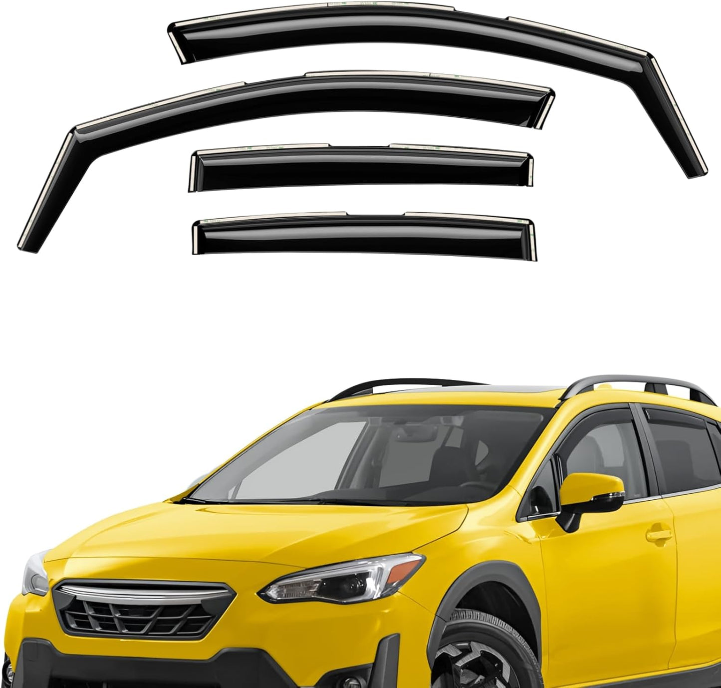 Extra Durable Window Deflectors in-Channel Window Visors Rain Guards Fit for XV Crosstrek 2018-2023, Sun Visors, Wind Vent for Shades, Exterior Car Accessories - 4pcs. AG0837