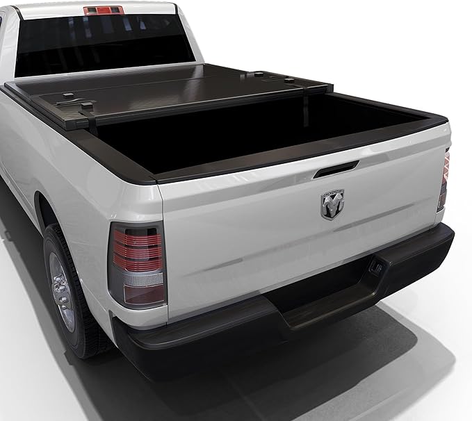 Hard Folding Truck Bed Tonneau Cover|HTF081|Fits Dodge Ram 1500(2002-2025), 2500&3500(2003-2025) 8FT Long Box w/o Rambox