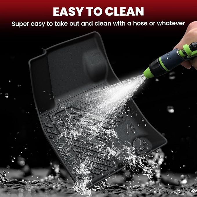 LASFIT Floor Mats and Cargo Liner for Ford Escape Gasoline 2020-2025 2026 (NOT for Hybrid Models) All Weather Protector TPE Custom Fit Car Floor Liners, 1st & 2nd Row & Trunk Set, 4PCS Black