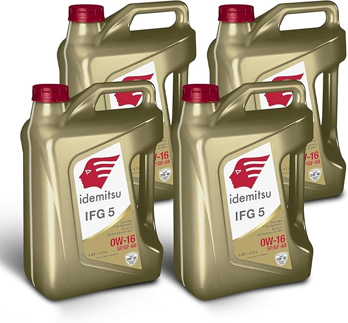 Idemitsu IFG 5 0W-16 Motor Oil Full Synthetic- 5 Quart, Case of 4 | SP/GF-6A Certified Engine Oil for TGDI & PFI Engines | Engineered for Superior Efficiency and Protection