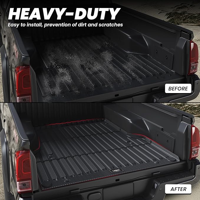 LASFIT Bed Mat for Toyota 2005-2023 Tacoma (6FT,73.5''Bed) Truck Bed 6 ft, All Weather TPE Car Bed Liner for Toyota Tacoma 2023 2022 2021-2005 Accessories Truck Mat Bed Liner (Not Fit Drop-in Liners)