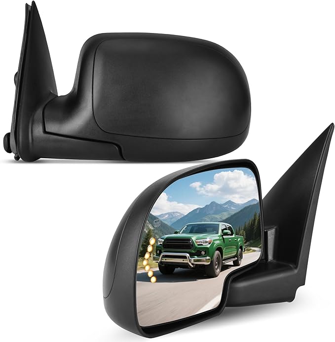 DWVO Towing Mirrors Compatible with 2003 2004 2005 2006 Chevy Silverado GMC Sierra Series Pickup, Tow Mirrors Pair with Manual Folding Power Adjustable Heated Set