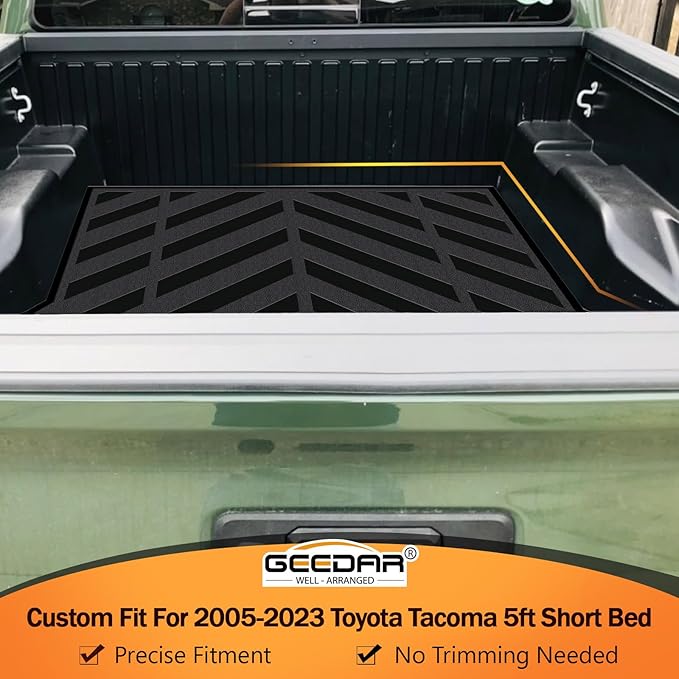 GEEDAR Rubber Bed Mat Compatible with 2005-2023 Toyota Tacoma 5Ft Heavy Duty Truck Bed Mat for Toyota Tacoma 5ft Truck Bed Liner, Heavy Duty Pickup Bed Accessories Cargo Mat