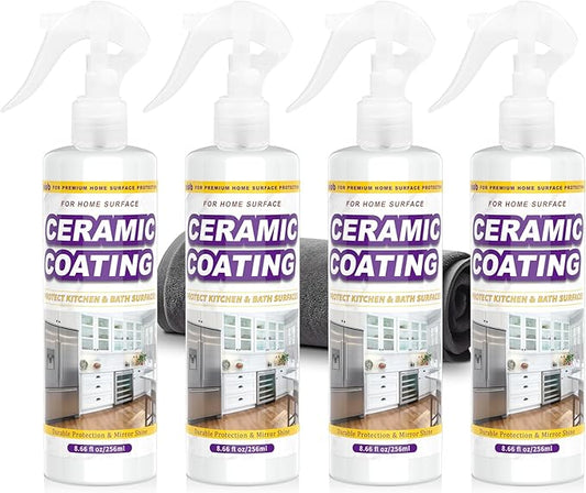 Ceramic Coating Spray for Kitchen Appliances & Stainless Steel – Fingerprint Resistant Cleaner & Sealer for Sinks, Fridges, Stoves – 34oz